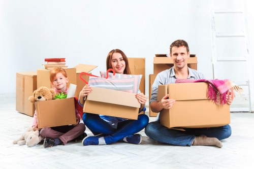 Organised relocation packing materials ready for a Colindale move