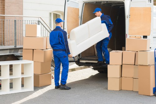 Local moving team planning access for a Colindale removals job