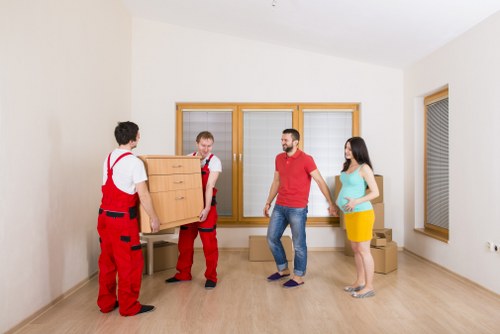 Local office relocation team managing commercial equipment