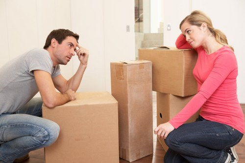 Moving office furniture through a local Colindale commercial property