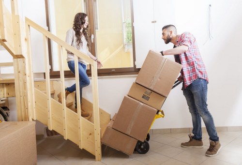 Furniture pick-up planning for a flat with stairs and lift access in Colindale
