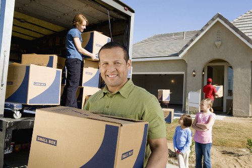 Business relocation items prepared for transport from a Colindale office
